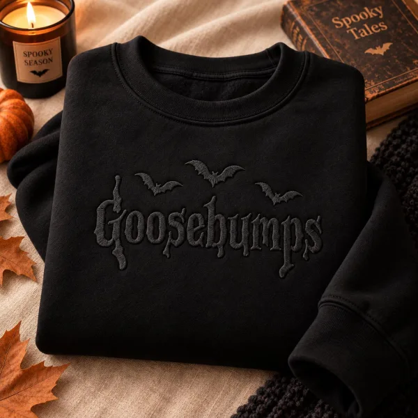 Embroidered Halloween Goosebumps Sweatshirt, Welcome To Horrorland Shirt, R.L. Stine Retro Book Tee
